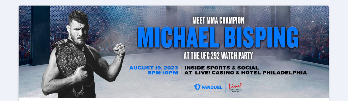 Meet MMA Legend Michael Bisping at FanDuel Sportsbook PA!