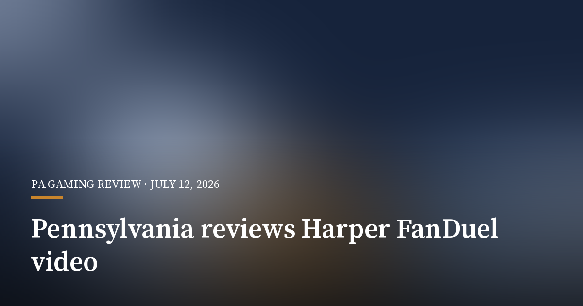 Pennsylvania Board Reviews Bryce Harper FanDuel Video